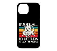 Je Joue au Pickleball, Mon Chat Joue à Attack The Paddle Coque pour iPhone 15