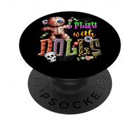 Je Joue avec des poupées Halloween Vibes PopSockets PopGrip Adhésif