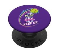 Je Joue comme Une Fille Softball Try to Keep Up PopSockets PopGrip Adhésif