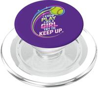 Je Joue comme Une Fille Softball Try to Keep Up PopSockets PopGrip pour MagSafe
