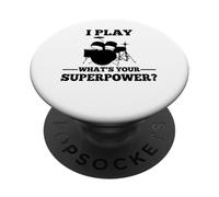 Je Joue de la Batterie Quel est Votre Super Pouvoir ? PopSockets PopGrip Adhésif