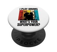Je Joue de la Batterie Quel est Votre Super Pouvoir ? PopSockets PopGrip Adhésif