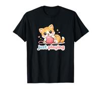 Je Joue Juste à Cute Kawaii Cat T-Shirt