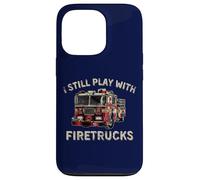 Je Joue Toujours avec Firetrucks Back The Red Firefighter Coque pour iPhone 13 Pro