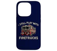 Je Joue Toujours avec Firetrucks Back The Red Firefighter Coque pour iPhone 14 Pro