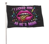 ? Je l'ai léché, alors il est à moi ? Bannière décorative extérieure durable de 4 x 6 pieds, drapeaux de bienvenue pour patio, drapeaux de jardin de printemps