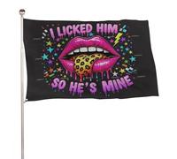 ? Je l'ai léché, alors il est à moi ? Bannière décorative extérieure durable de 5 x 8 pieds, drapeaux de bienvenue pour patio, drapeaux de jardin de printemps