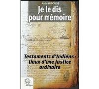 Je le dis pour mémoire LES INDES SAVANTES (Auteur)