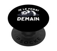 Je Le Ferai Demain Panda Mignon Qui Dort Paresseux Humour PopSockets PopGrip Adhésif