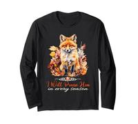 Je Le louerai à Chaque Saison Fall Fox Christian Worship Manche Longue