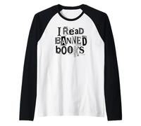 Je lis des Livres Interdits Funny Bookish Ransom Note Reader Library Manche Raglan