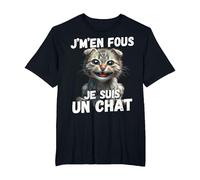 Je m' en Fou Je suis Un Chat Homme Chat Femme Humour Chats T-Shirt, Homme Grandes Tailles, Noir, 5X Tall