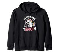 Je m’en Fous Je suis la témoin Mariage Humour EVJF Licorne Sweat à Capuche