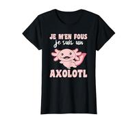 Je M’en Fous Je suis Un Axolotl - Sweet Axolotl T-Shirt, Femme, Noir, L
