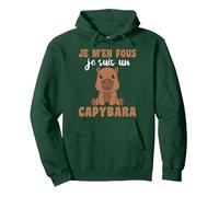 Je M’en Fous Je suis Un Capybara - Sweet Capybara Sweat à Capuche, Unisexe pour Adultes, Vert Forêt, L