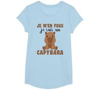 Je M’en Fous Je suis Un Capybara - Sweet Capybara T-Shirt, Fille, Bleu Céleste, L