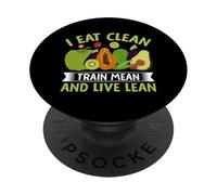 Je Mange Clean Train Mean et Live Mean PopSockets PopGrip Adhésif