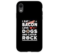 Je Mange du Bacon, J'aime Les Chiens ET J'ÉCOUTE DE LA Musique Rock, Freedom Vibes Coque pour iPhone XR