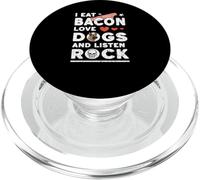 Je Mange du Bacon, J'aime Les Chiens ET J'ÉCOUTE DE LA Musique Rock, Freedom Vibes PopSockets PopGrip pour MagSafe