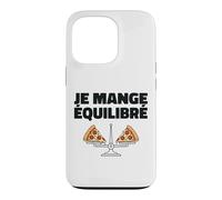 Je Mange Équilibré Humour Drôle Pizza Balance Alimentaire Coque pour iPhone 13 Pro