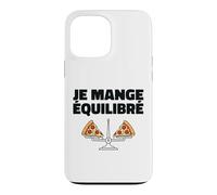Je Mange Équilibré Humour Drôle Pizza Balance Alimentaire Coque pour iPhone 13 Pro Max