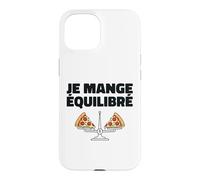 Je Mange Équilibré Humour Drôle Pizza Balance Alimentaire Coque pour iPhone 15