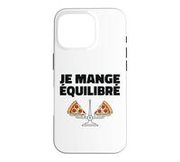 Je Mange Équilibré Humour Drôle Pizza Balance Alimentaire Coque pour iPhone 16 Pro