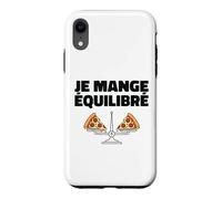 Je Mange Équilibré Humour Drôle Pizza Balance Alimentaire Coque pour iPhone XR