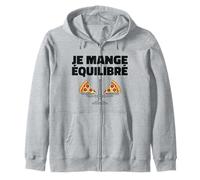 Je Mange Équilibré Humour Drôle Pizza Balance Alimentaire Sweat à Capuche