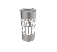 Je marche plus vite que tu ne cours, blague sur le marathon de motivation Gobelet isotherme en acier inoxydable double paroi