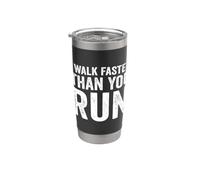 Je marche plus vite que tu ne cours, blague sur le marathon de motivation Gobelet isotherme en acier inoxydable double paroi