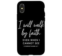 Je marcherai par la Foi même si Je ne Peux Pas Voir 2 Corinthiens Coque pour iPhone X/XS