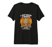 Je m'assois comme Je Veux Confortable Cat Attitude Retro T-Shirt Haut de Gamme