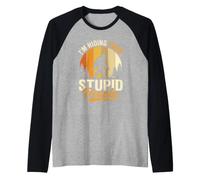 Je me Cache des Gens stupides - Bigfoot Humor Sasquatch Manche Raglan