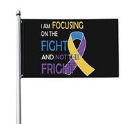 Je me concentre sur la lutte et la peur Drapeau de sensibilisation au cancer de la vessie 3x5 pieds Bannière Affiche Toile de fond décorative Décoration murale Polyester Appliquer au jardin Cour Maiso