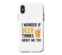 Je me Demande si Beer Pense Que Je suis trop drôle en Buvant de la bière Coque pour iPhone X/XS