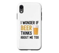 Je me Demande si Beer Pense Que Je suis trop drôle en Buvant de la bière Coque pour iPhone XR