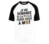 Je Me Demande Si La Pizza Pense Aussi À Moi Baseball T-Shirt Unisex Men Women Short Sleeve