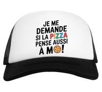 Je Me Demande Si La Pizza Pense Aussi À Moi Un Verre Bière Agresser Tasse Casquette De Baseball Unisexe Enfants Blanche Et Noire Baseball Cap Unisex Kids Black White