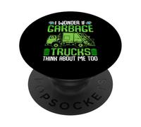 Je me Demande si Les camions à ordures pensent Aussi à Moi PopSockets PopGrip Adhésif