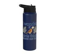 Je me demande si les oiseaux pensent trop à moi ; j'adore observer les oiseaux Stainless Steel Insulated Water Bottle