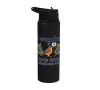 Je me demande si les oiseaux pensent trop à moi ; j'adore observer les oiseaux Stainless Steel Insulated Water Bottle