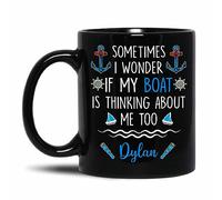 Je Me Demande Si Mon Bateau Pense À Moi Aussi. Tasse À Thé Durable Mug Céramique Tasse À Café Idée Cadeau Pour Pâques Noël Anniversaire 330 Ml