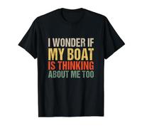 Je me Demande si Mon Bateau Pense Aussi à Moi T-Shirt Graphique avec Valeur, Homme, Noir, S