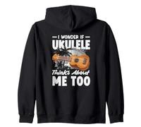 Je me Demande si Mon ukulélé Pense de Moi de façon trop drôle Sweat à Capuche