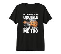 Je me Demande si Mon ukulélé Pense de Moi de façon trop drôle T-Shirt Haut de Gamme