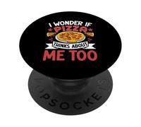 Je me demande si Pizza pense aussi à moi PopSockets PopGrip Adhésif