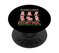 Je me fiche de ce Que l'on Pense de Moi, sauf des cochons, Je Veux Un Cochon PopSockets PopGrip Adhésif