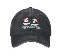 Je me Sens comme chez Moi ! Ce Chapeau de Noël Amusant 6 7 Noël Six Seven Casquette en Jean délavé