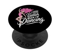 Je me Sens Mieux Quand Je Danse Mignonne PopSockets PopGrip Adhésif